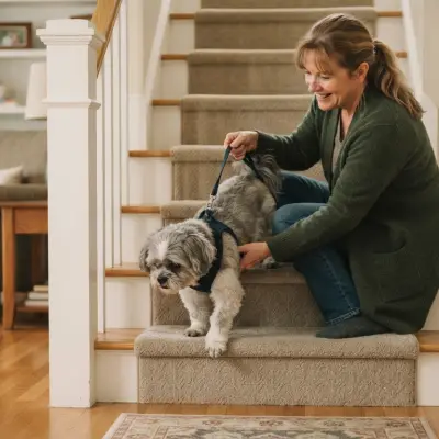 Helping a Senior Shih Tzu Use Stairs