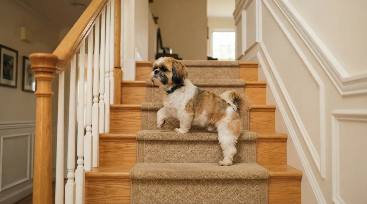 Shih Tzus and Stairs