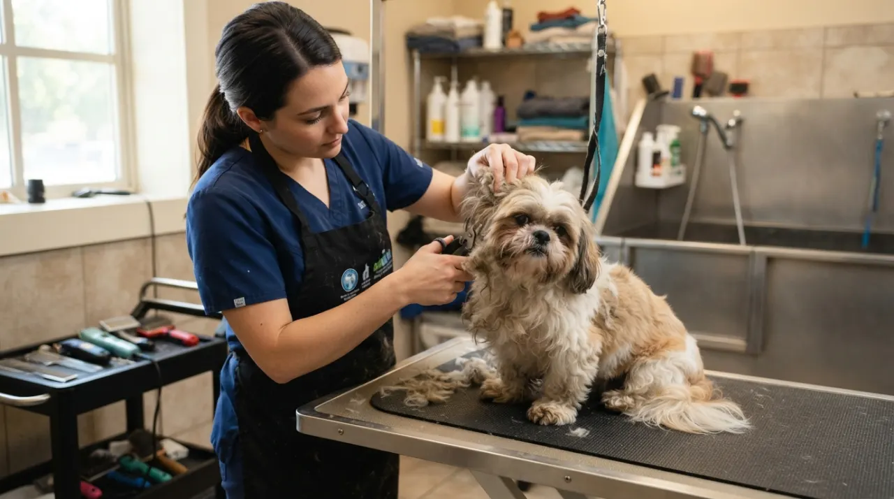 Grooming a Neglected Shih Tzu Safely