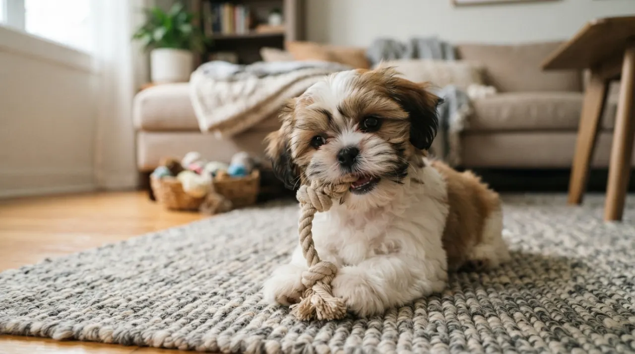 Shih Tzu Puppy Biting and Chewing