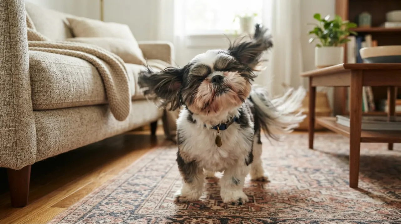 Shih Tzu Licking, Shaking, and Snorting